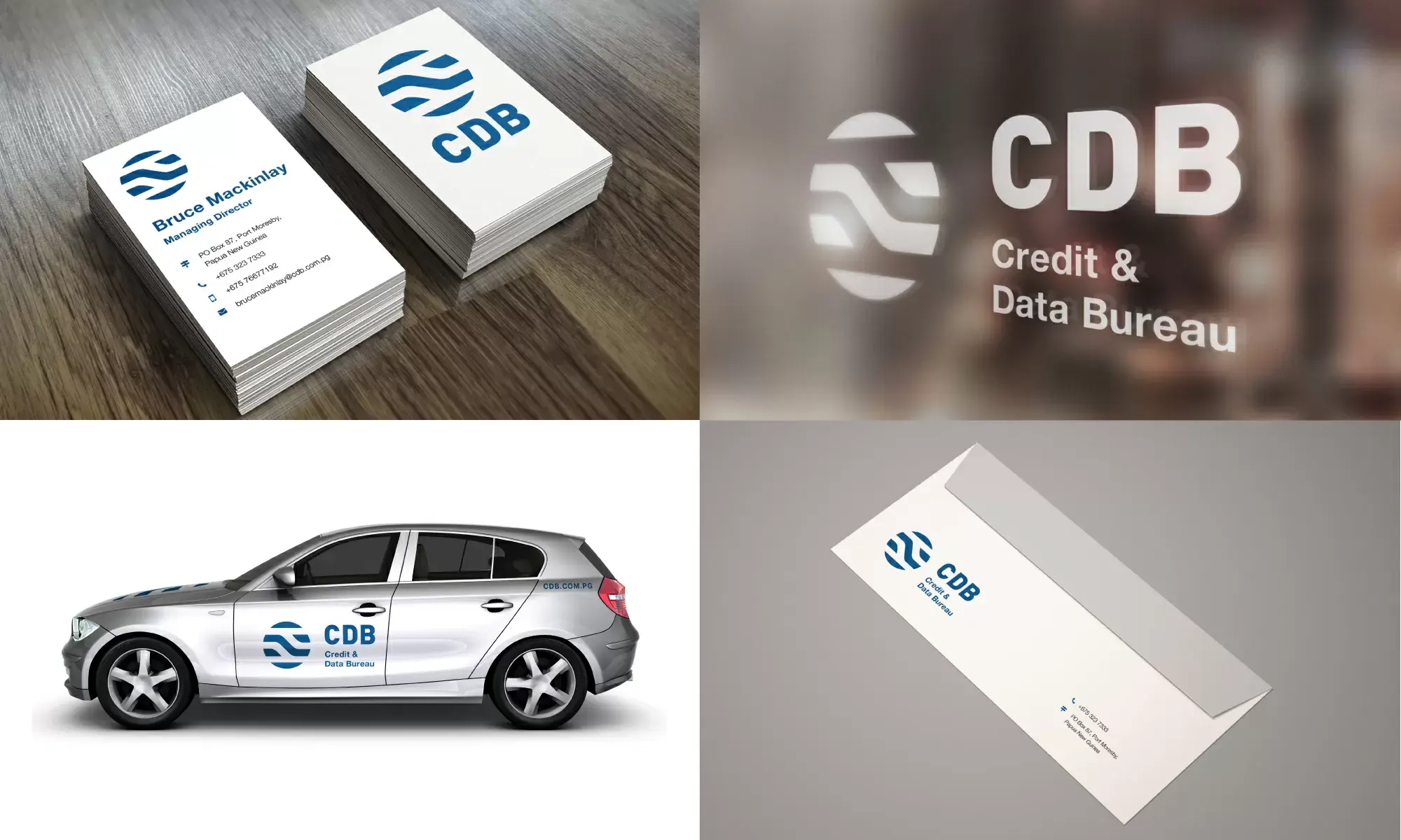 Mock ups of branded content for CDB