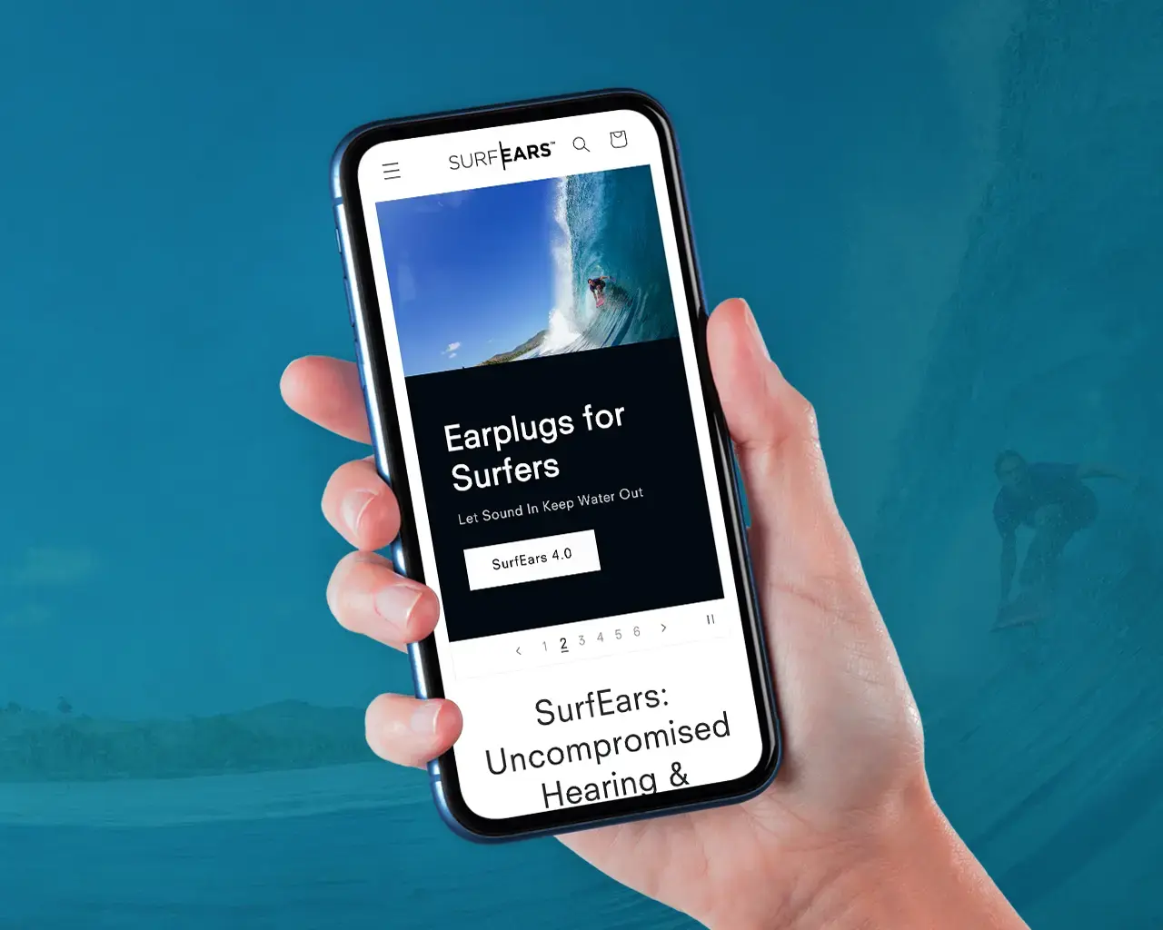 SurfEars NZ Shopify Website on mobile